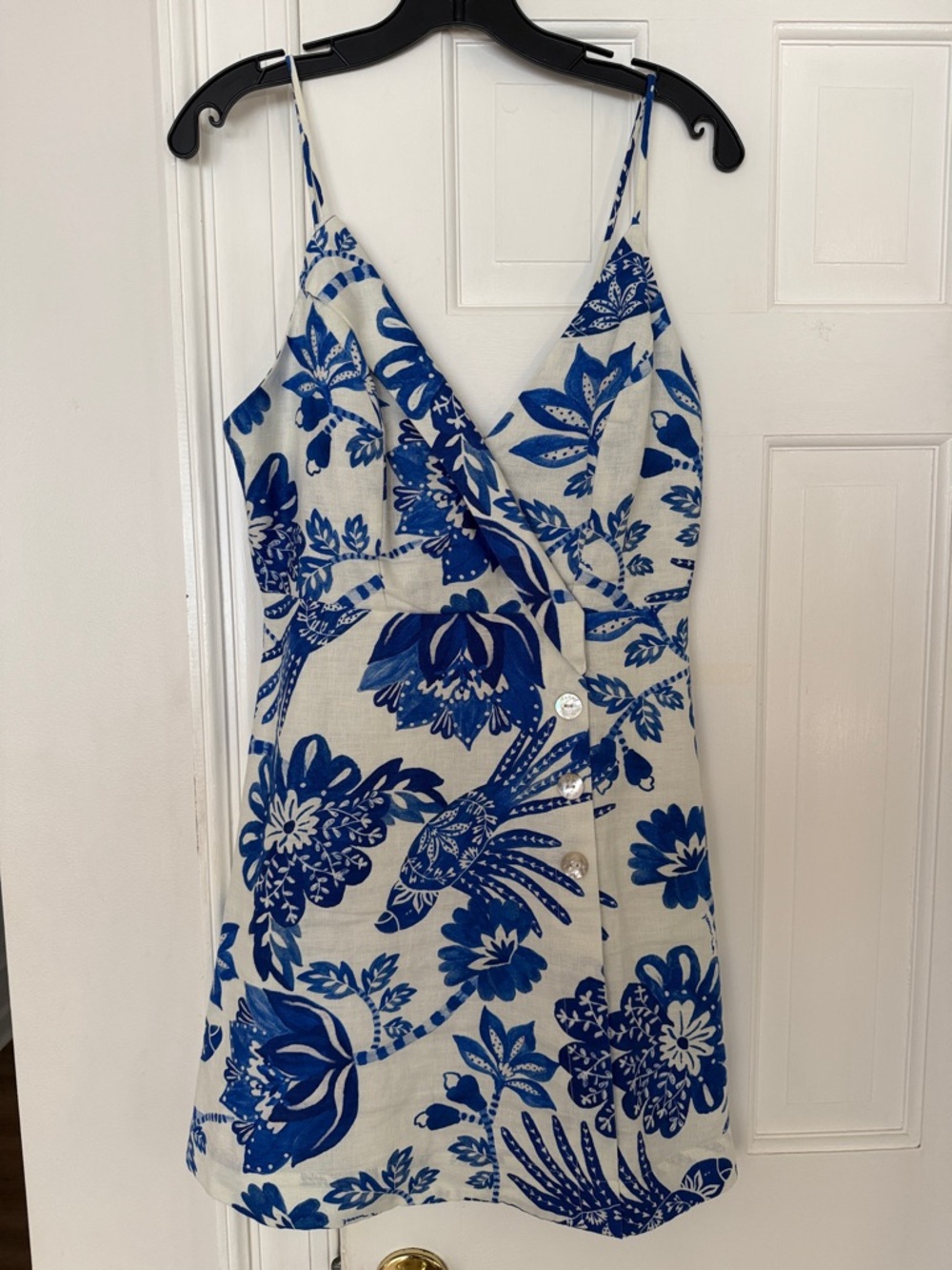 Farm Rio Blue and White Mini Dress